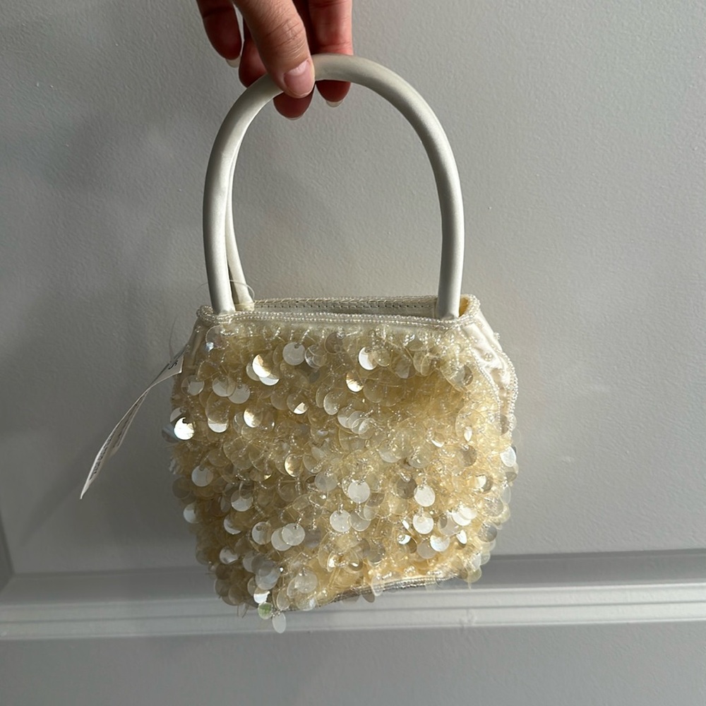 Vintage Cream Sequin Mini Bag